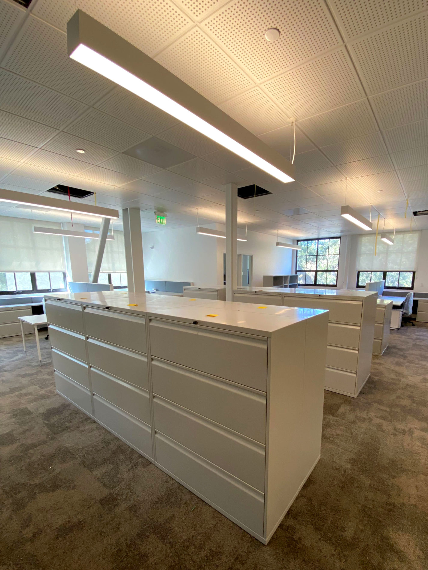 Offices conditioned by a radiant ceiling system in the Atherton Civic Center.