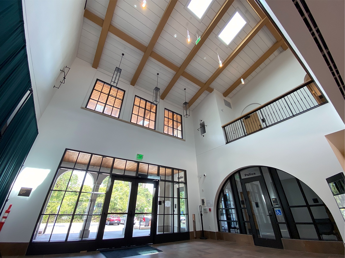 Interior of Atherton Civic Center that uses the Messana Climate Control Platform.